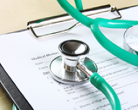 Medical concept of a green stethoscope